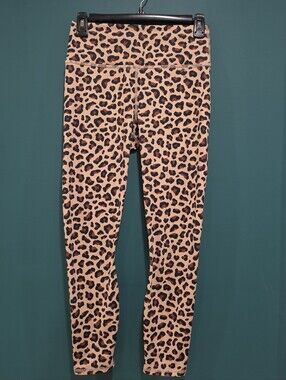 Fabletics PowerHold Leopard Print High Rise 7/8 Leggings Small